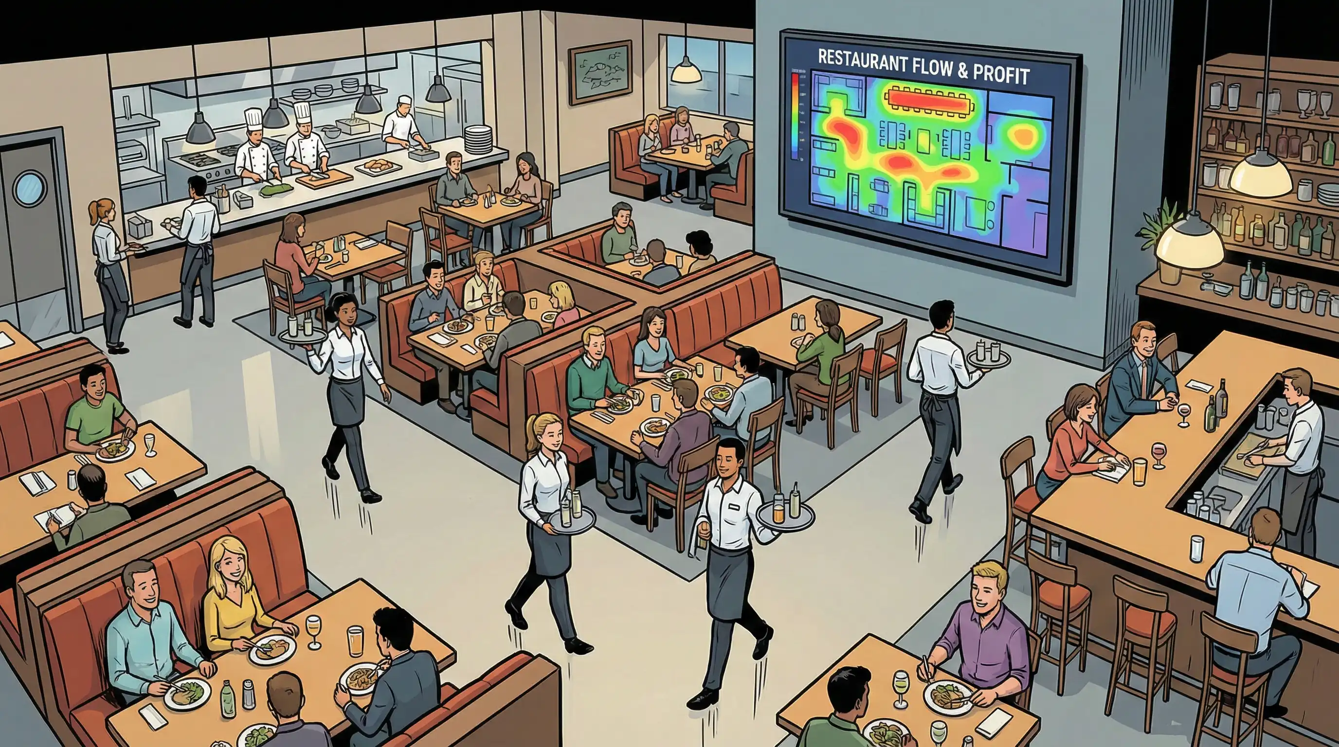 Planos de distribución de restaurantes y planos de asientos para restaurantes